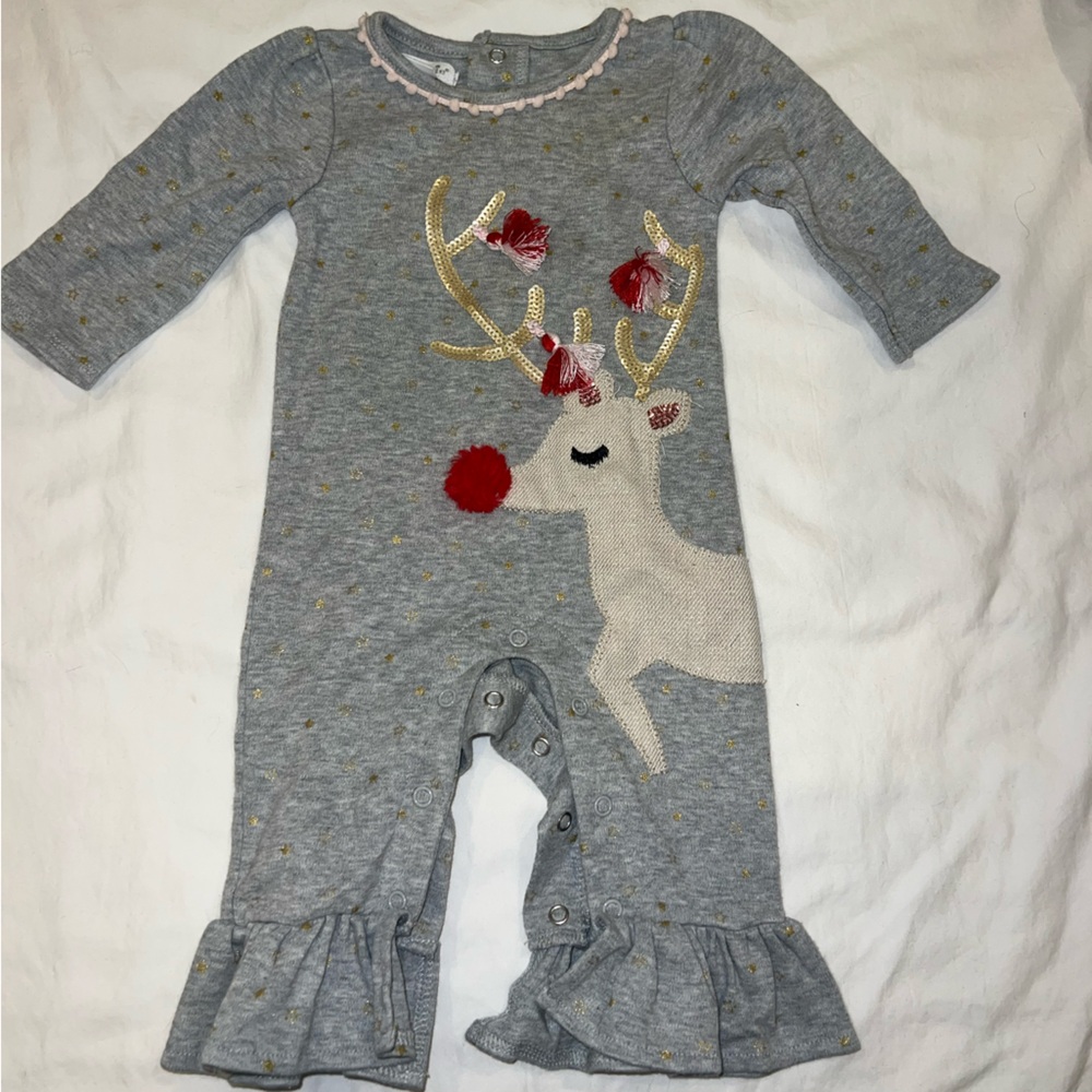 EUC Mud Pie Christmas onesie, 0-3m